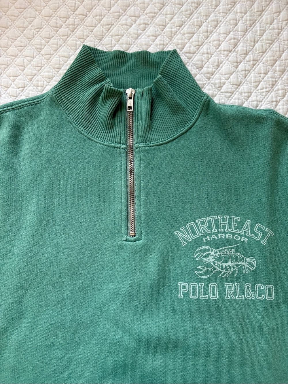 Ralph Lauren Mint Green Half-Zip Pullover Sweatshirt - Picture 2 of 6